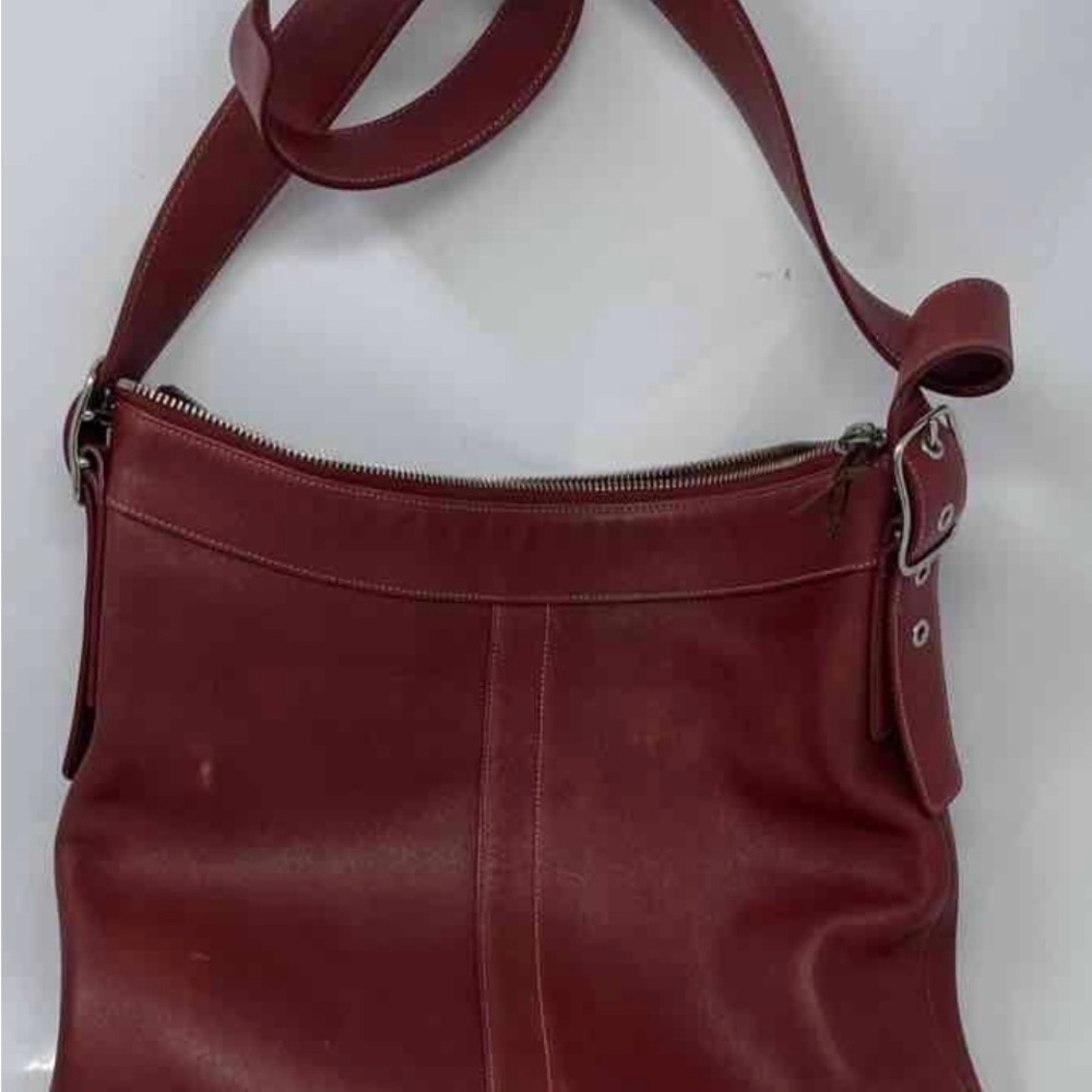 Coach Burgundy Leather Shoulder Bag